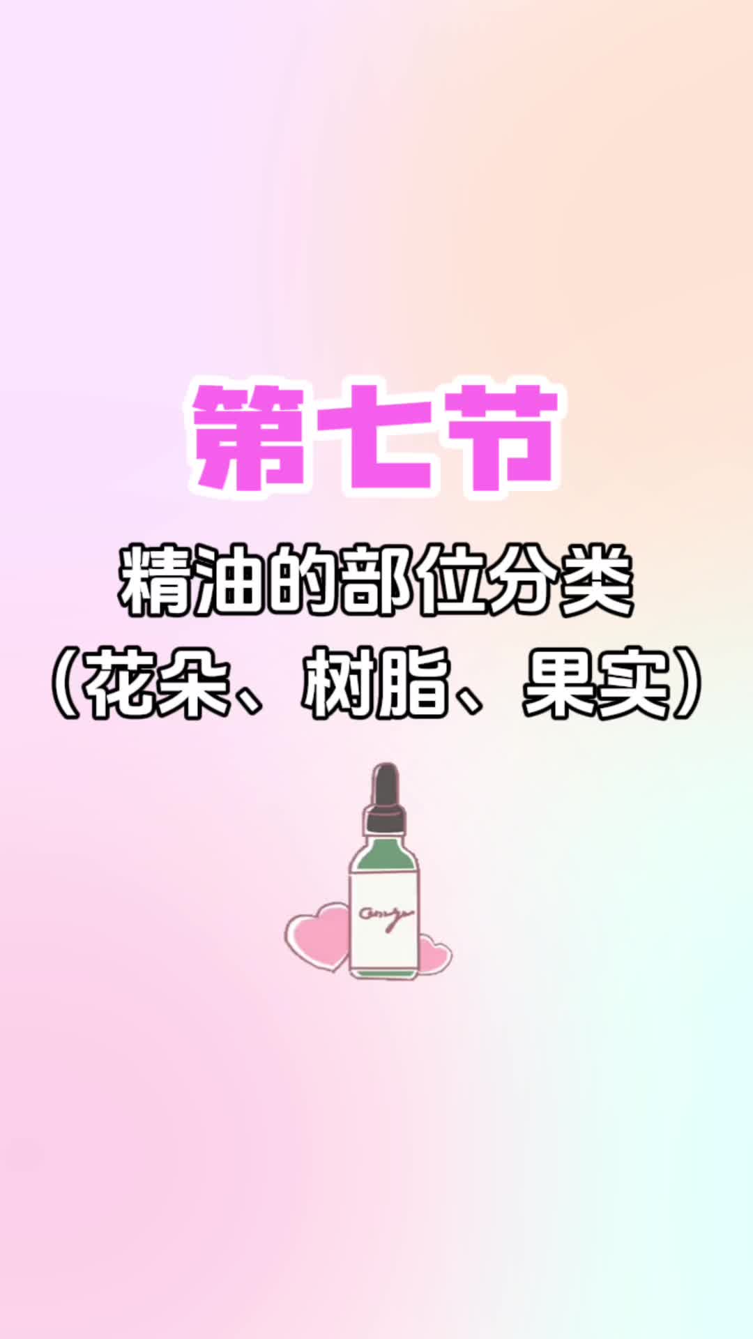 第七节《精油的部位分类（花朵、树脂、果实）》