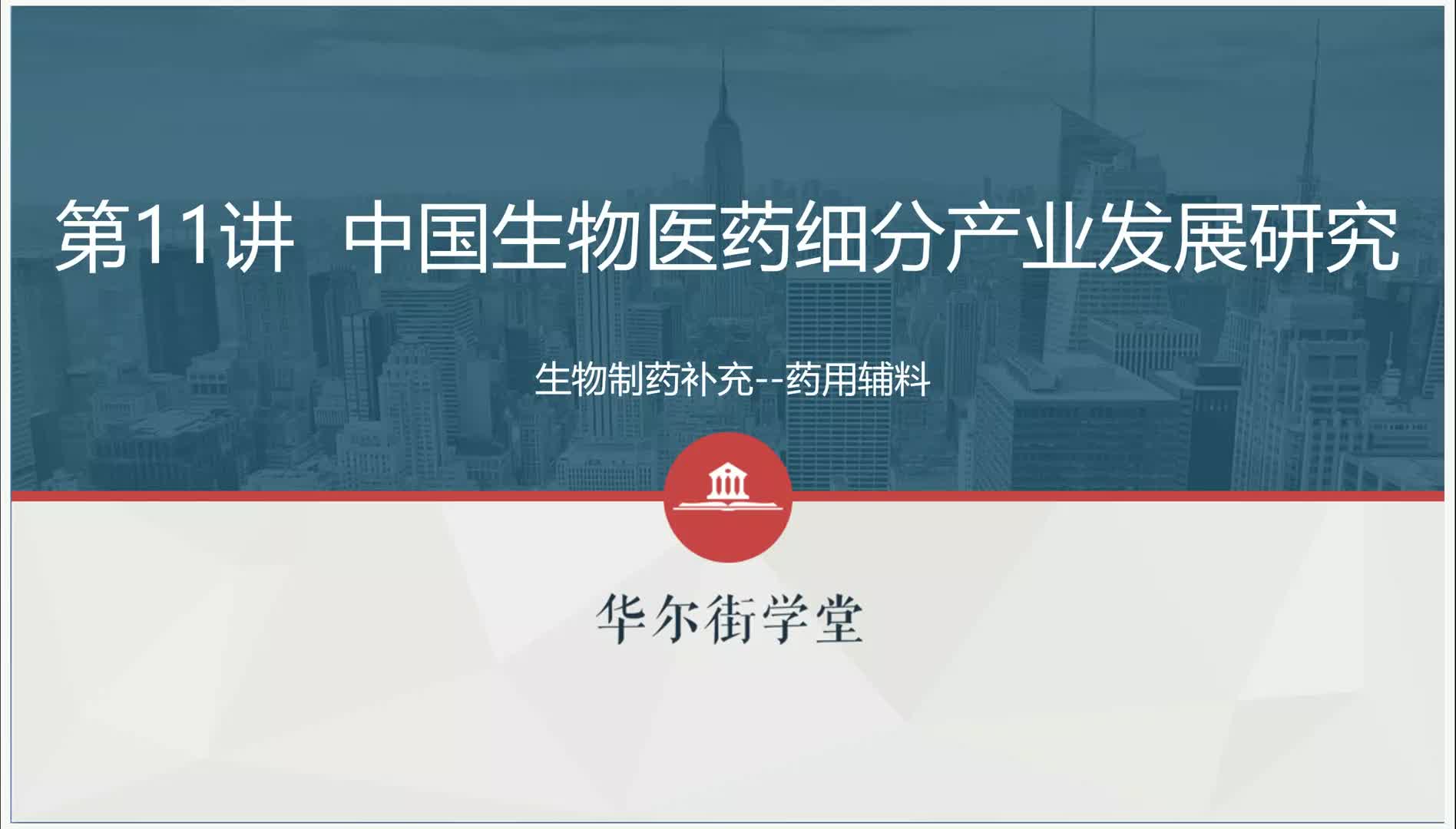 第06讲 药用辅料行业研究及投资逻辑（上）